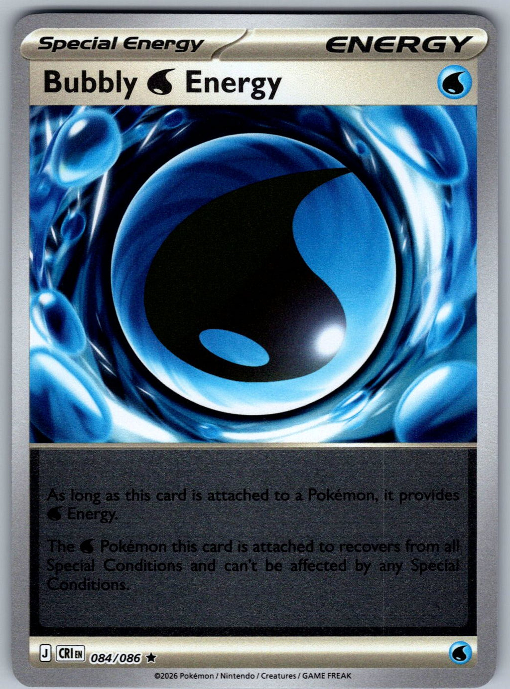 Bubbly W Energy 084/086 Chaos Rising Pokemon Reverse Holo
