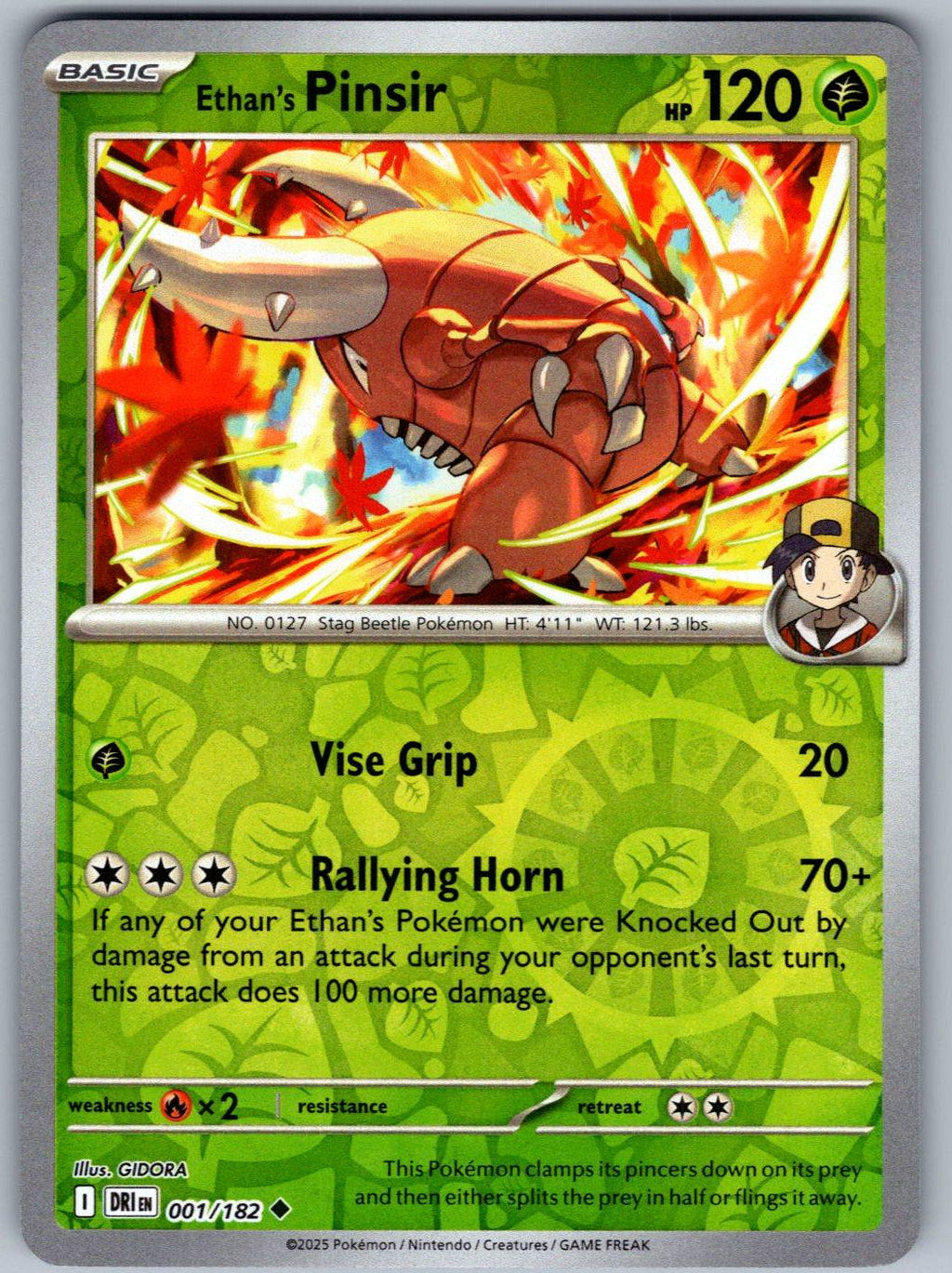 Ethan's Pinsir 001/182 Destined Rivals Pokemon Reverse Holo
