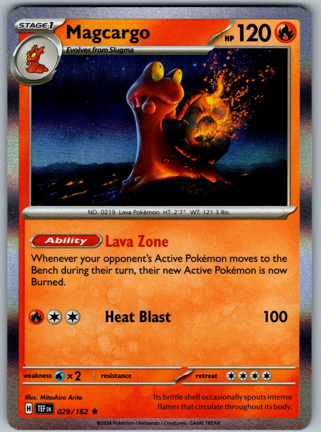 Magcargo 029/162 Temporal Forces Pokemon Holo