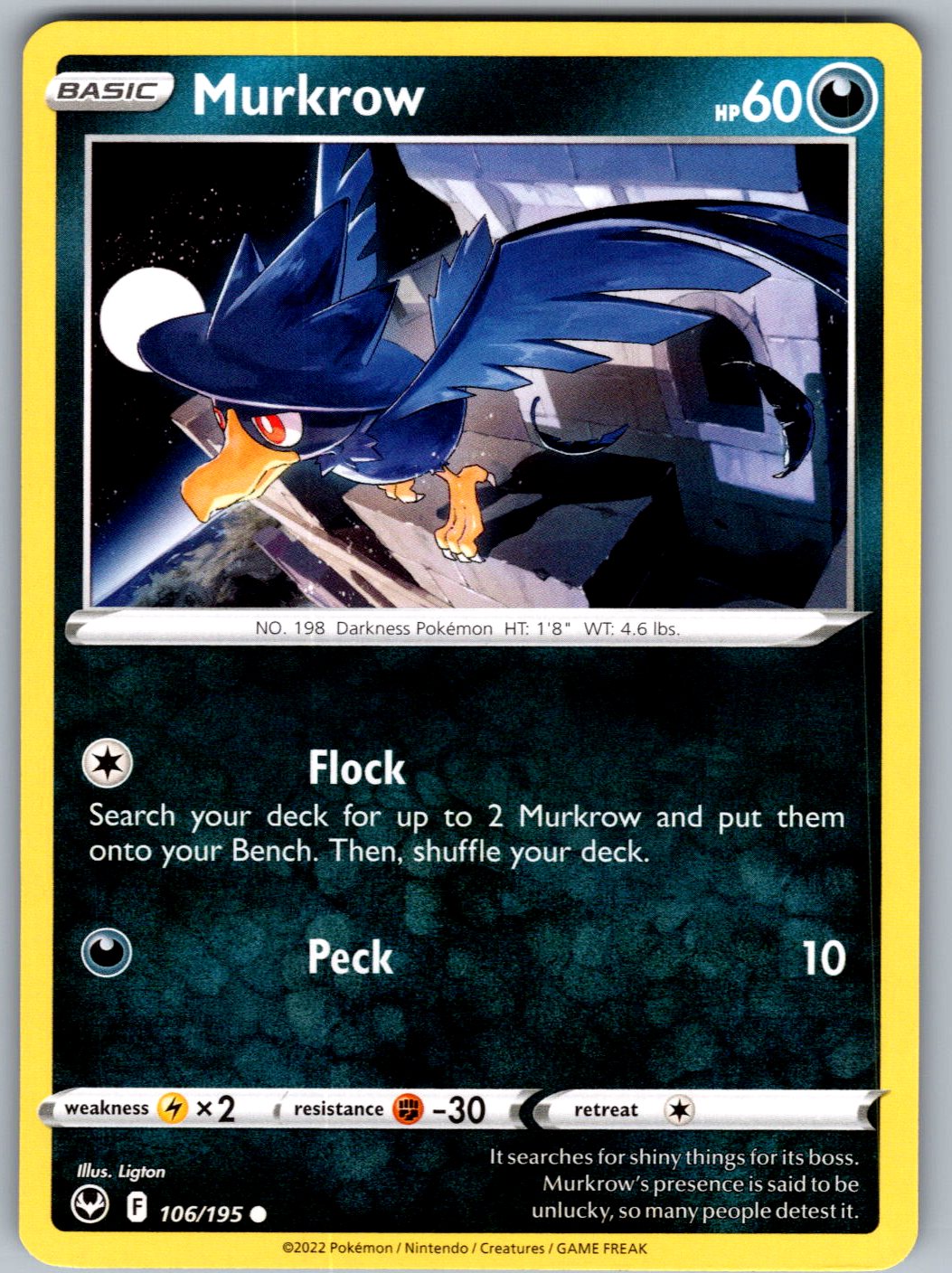 Murkrow 106/195 Silver Tempest Pokemon