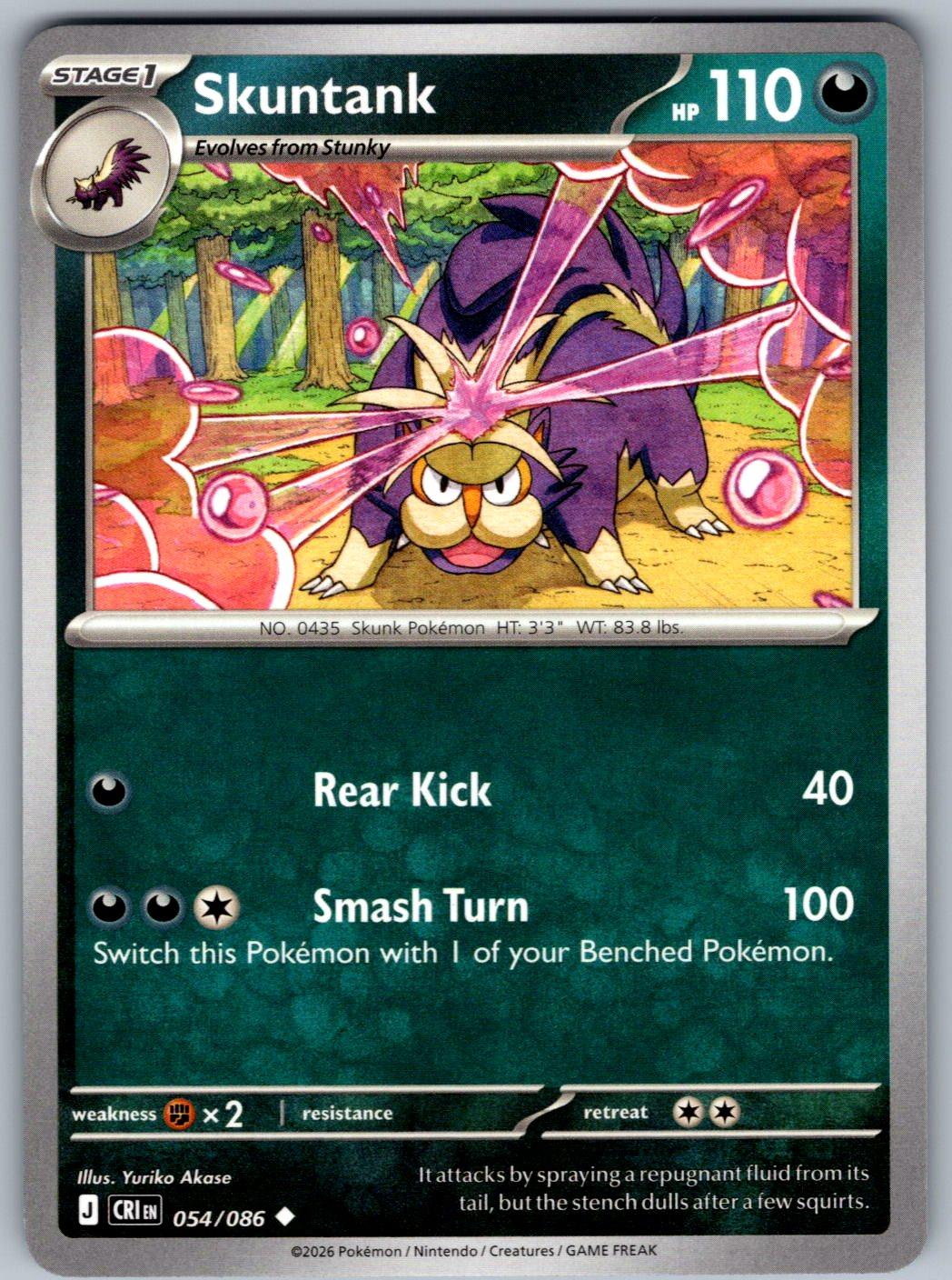 Skuntank 054/086 Chaos Rising Pokemon