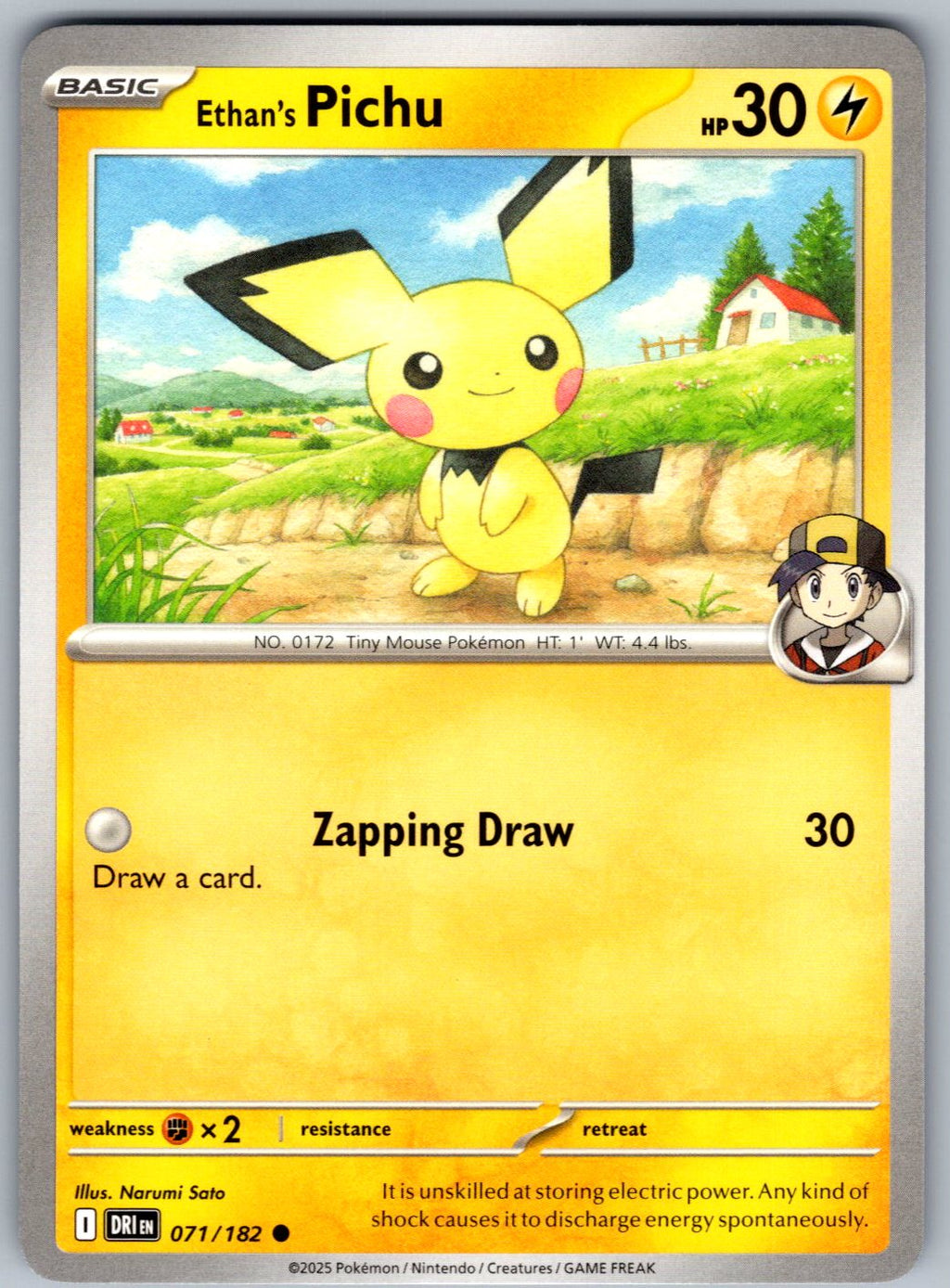 Ethan's Pichu 071/182 Destined Rivals Pokemon