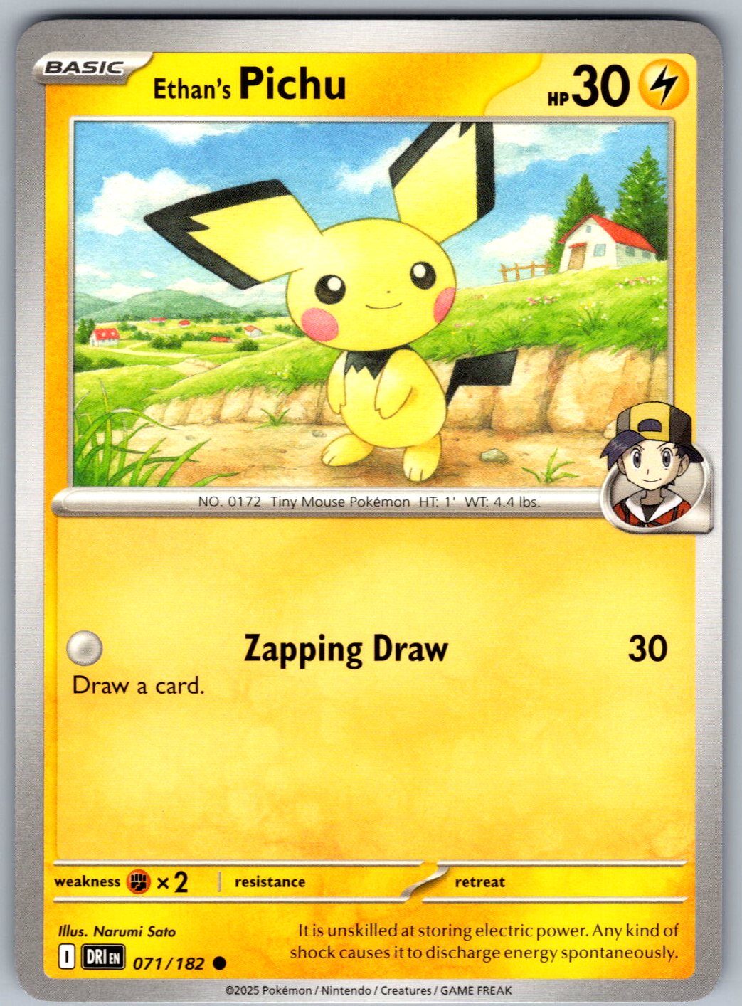 Ethan's Pichu 071/182 Destined Rivals Pokemon