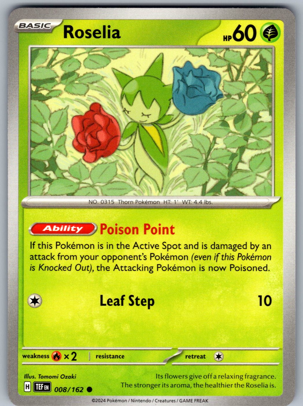 Roselia 008/162 Temporal Forces Pokemon