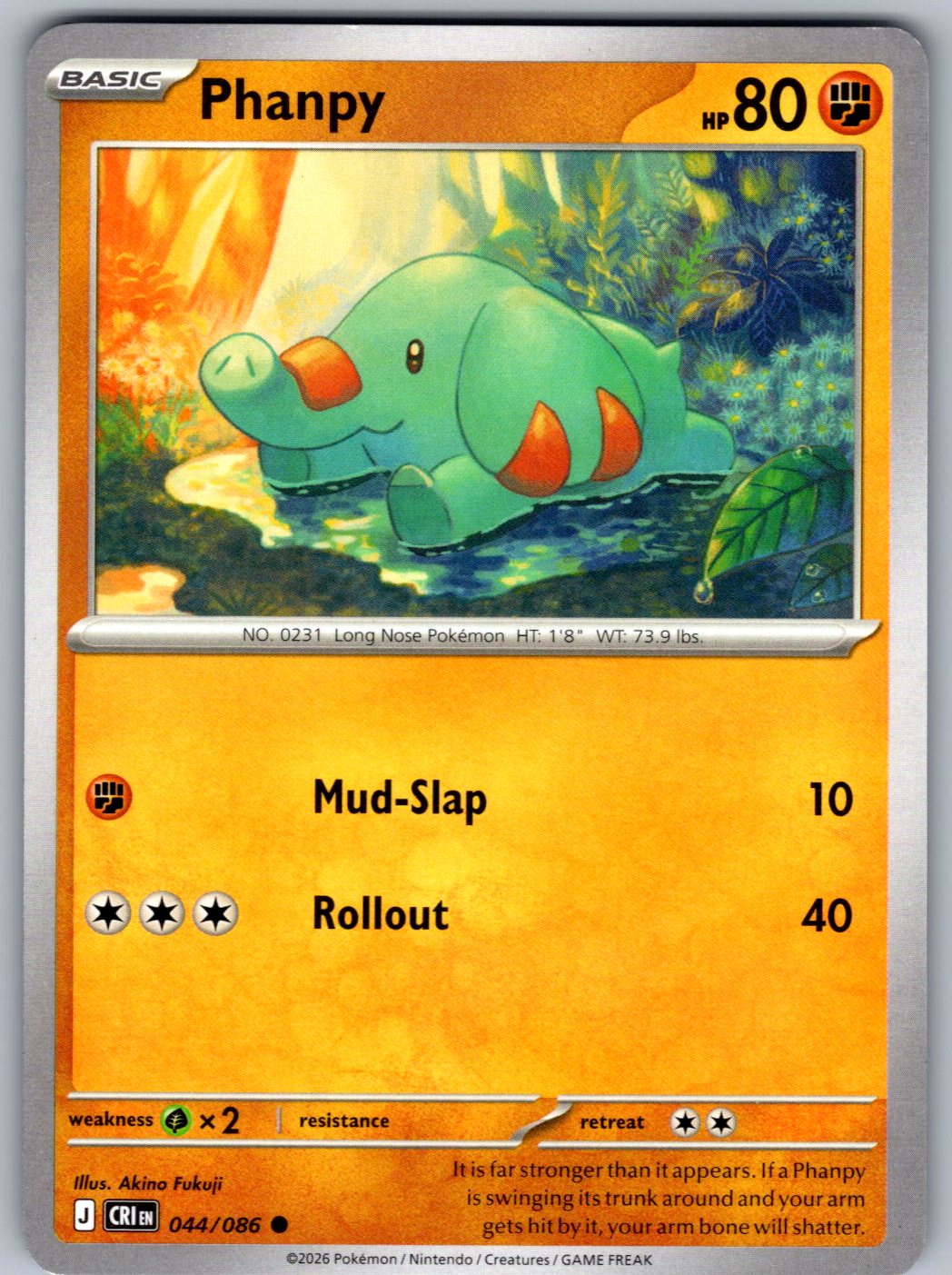 Phanpy 044/086 Chaos Rising Pokemon