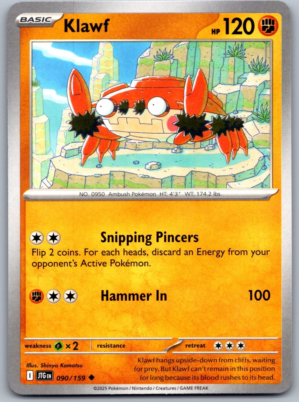 Klawf 090/159 Journey Together Pokemon