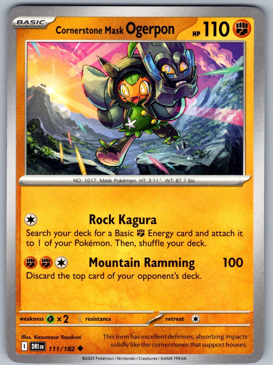 Cornerstone Mask Ogerpon 111/182 Destined Rivals Pokemon