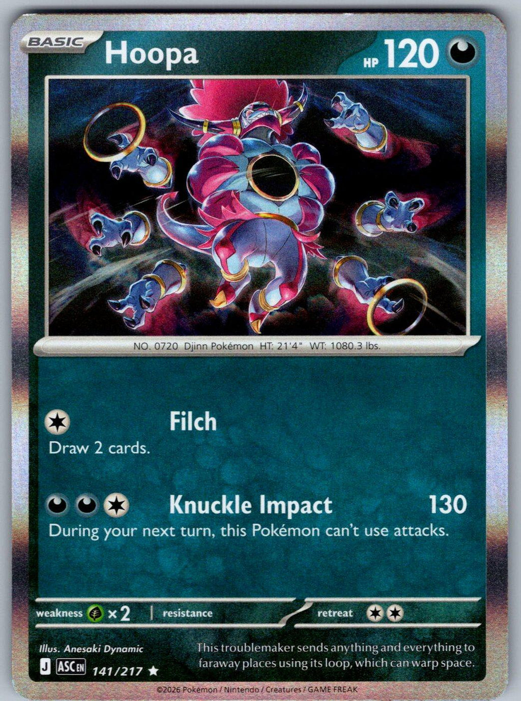 Hoopa 141/217 Ascended Heroes Pokemon Holo