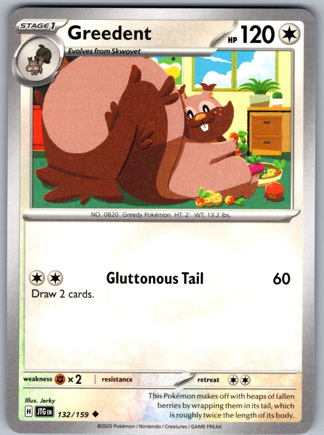 Greedent 132/159 Journey Together Pokemon
