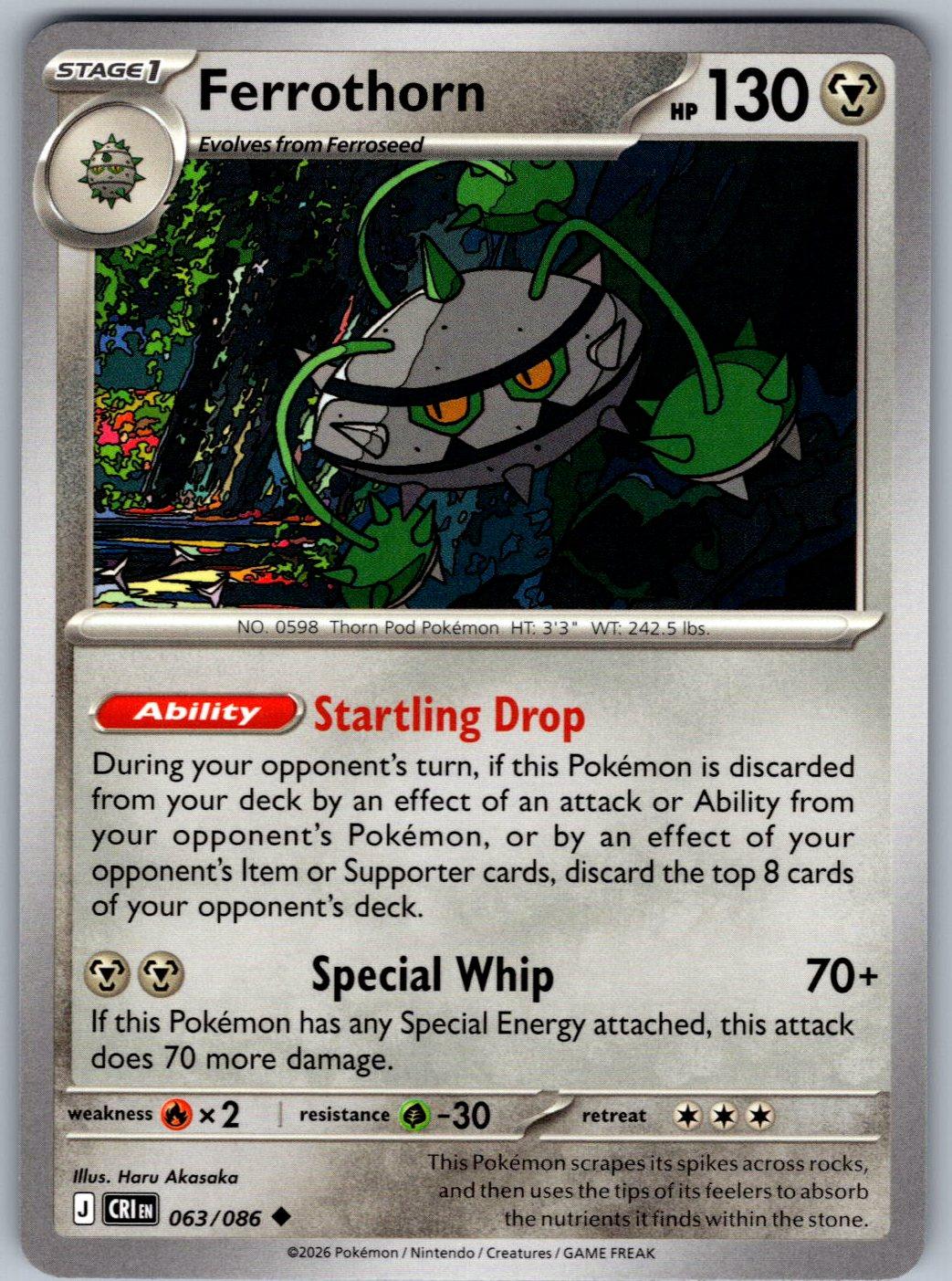 Ferrothorn 063/086 Chaos Rising Pokemon
