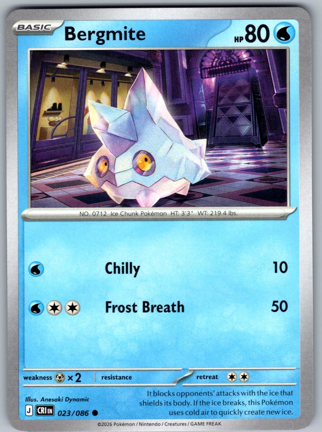 Bergmite 023/086 Chaos Rising Pokemon