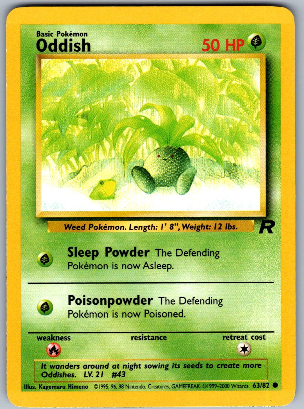 Oddish 63/82 Team Rocket Pokemon Unlimited