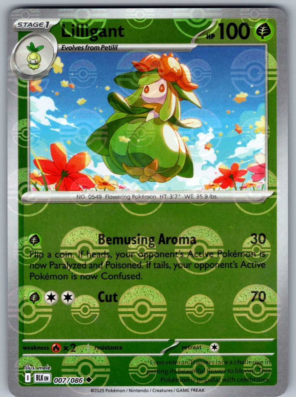 Lilligant (Poke Ball Pattern) 007/086 Black Bolt Pokemon Holo