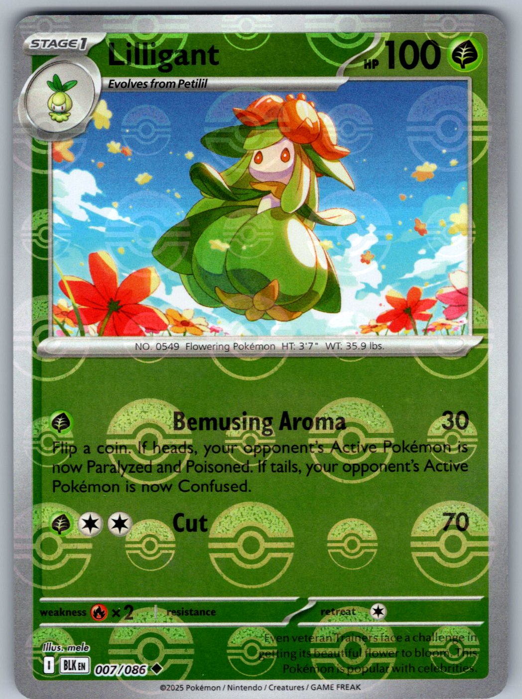 Lilligant (Poke Ball Pattern) 007/086 Black Bolt Pokemon Holo