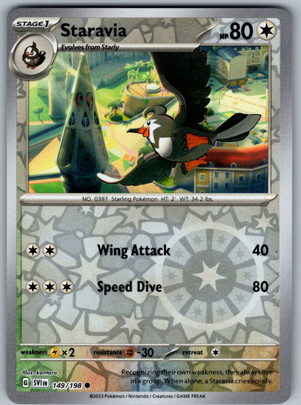 Staravia 149/198 Scarlet & Violet Pokemon Reverse Holo