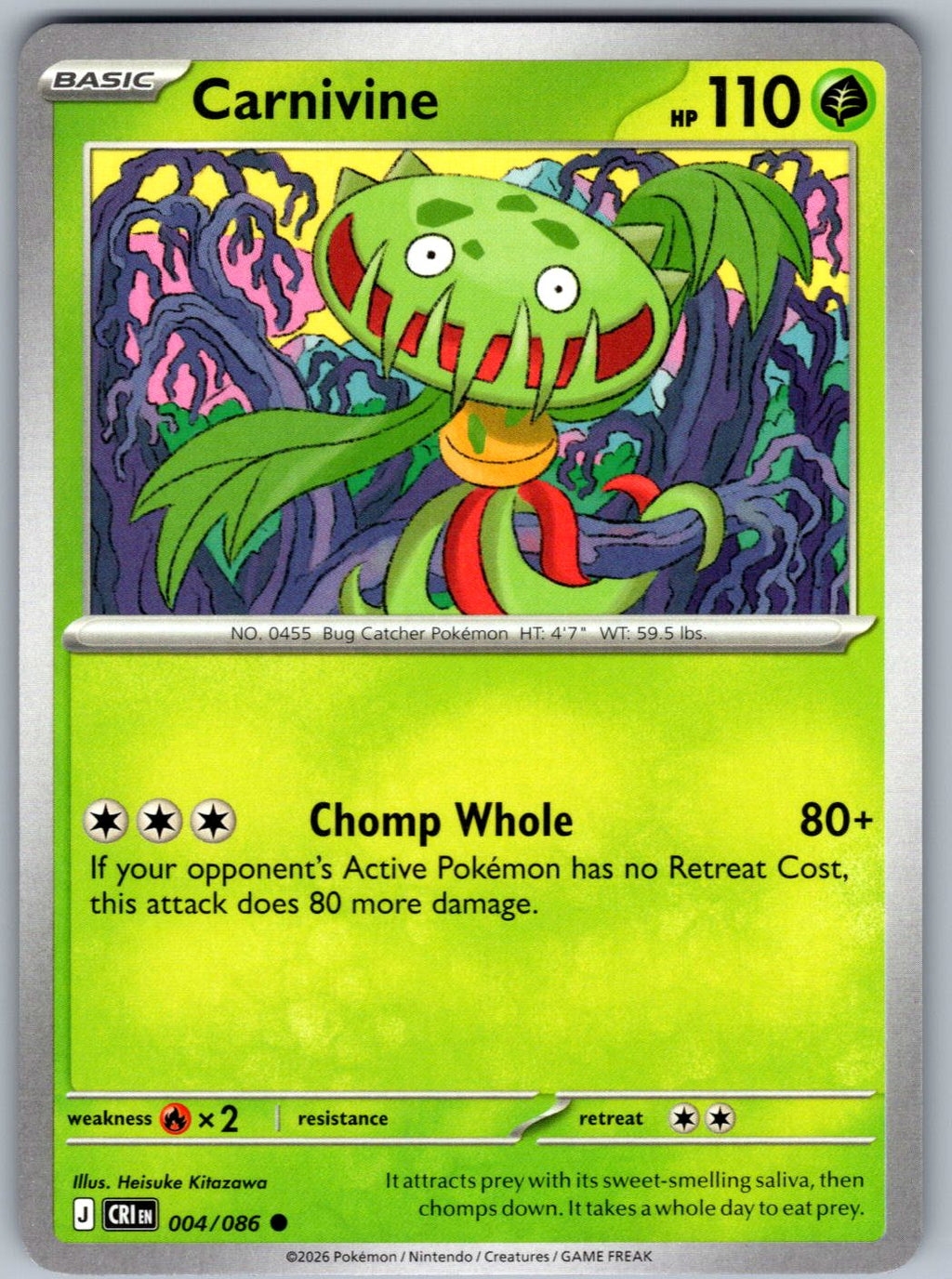 Carnivine 004/086 Chaos Rising Pokemon