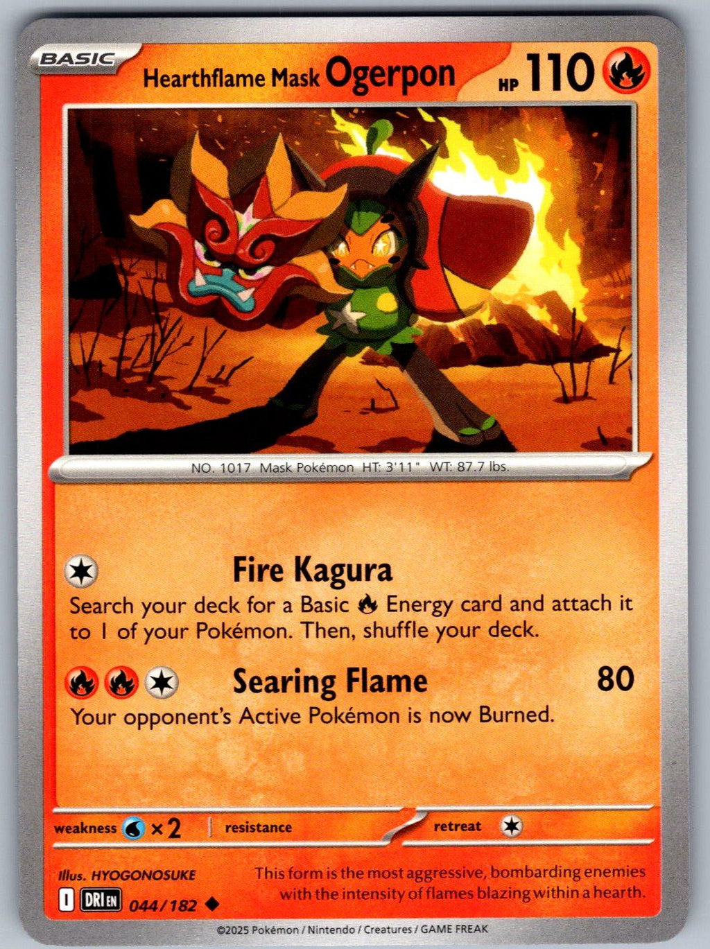 Hearthflame Mask Ogerpon 044/182 Destined Rivals Pokemon