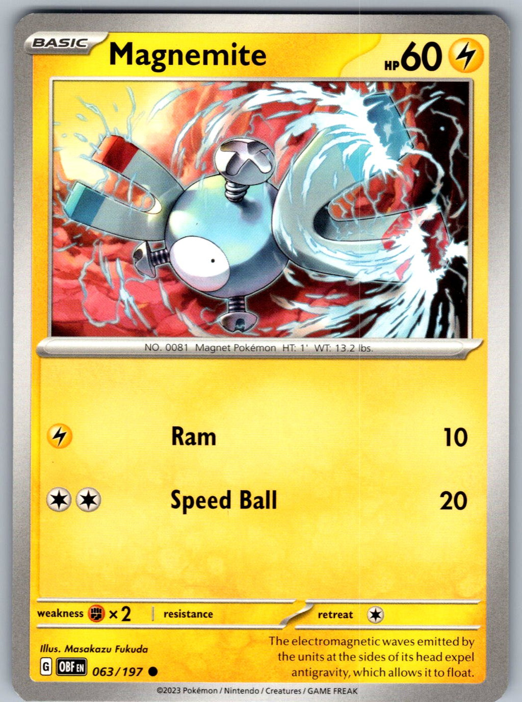 Magnemite 063/197 Obsidian Flames Pokemon