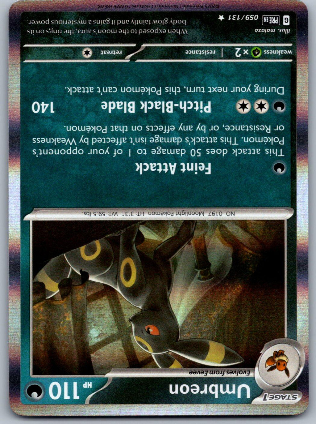 Umbreon 059/131 Prismatic Evolutions Pokemon Holo