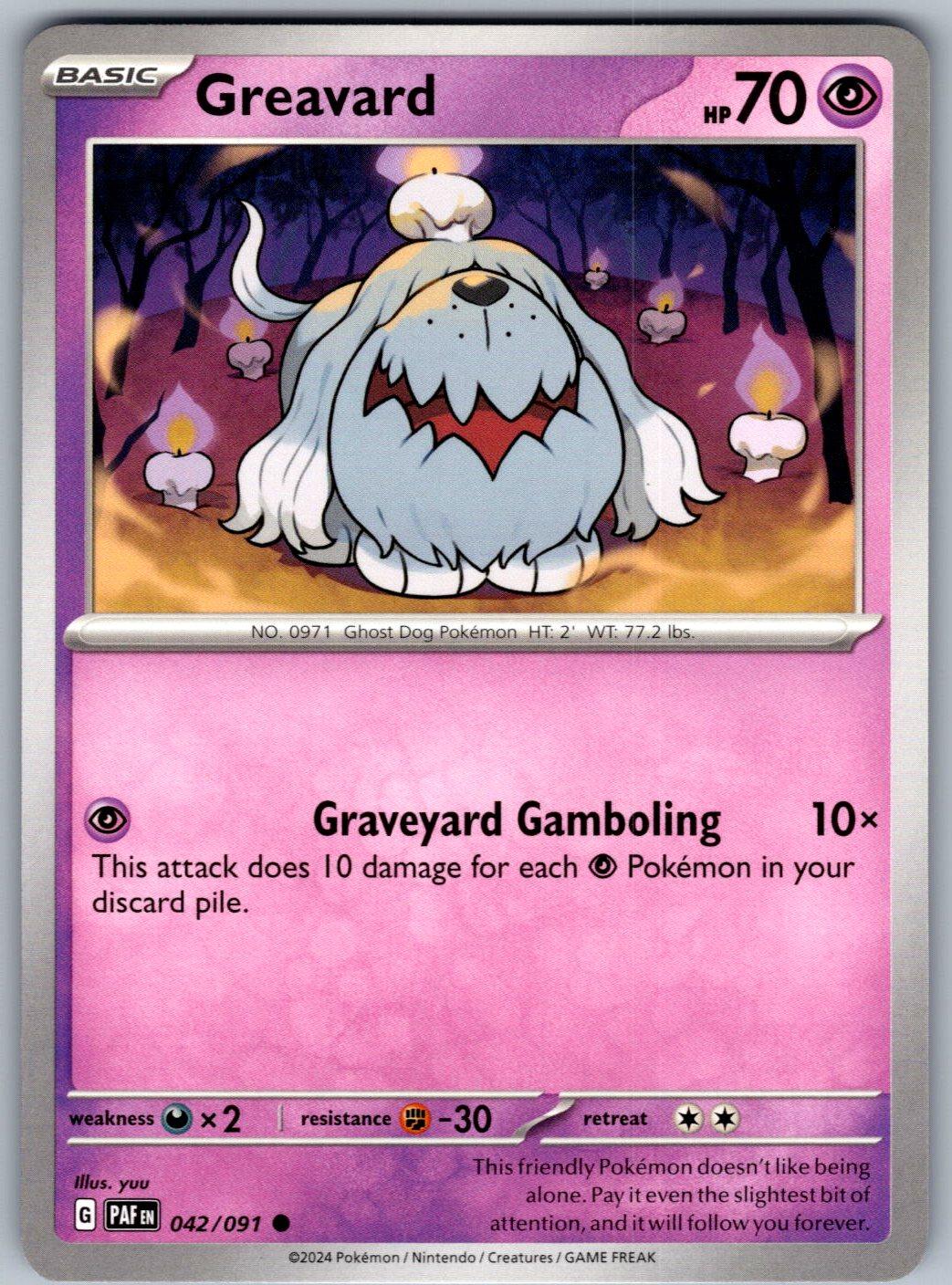 Greavard 042/091 Trick or Trade BOOster 2024 Pokemon