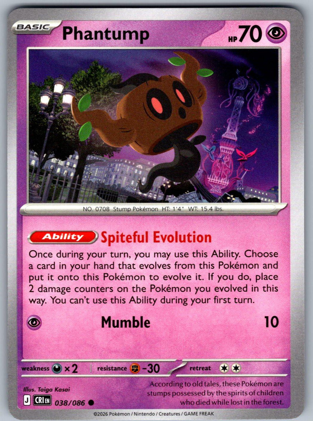 Phantump 038/086 Chaos Rising Pokemon
