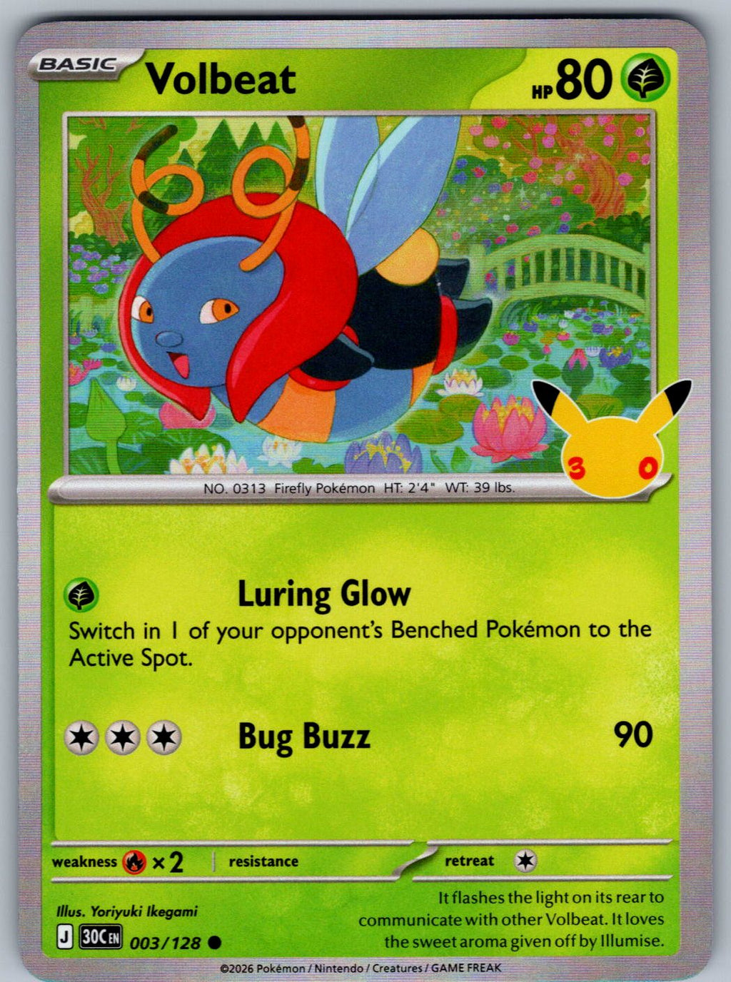 Volbeat 003/128 ME: 30th Celebration Pokemon Holo