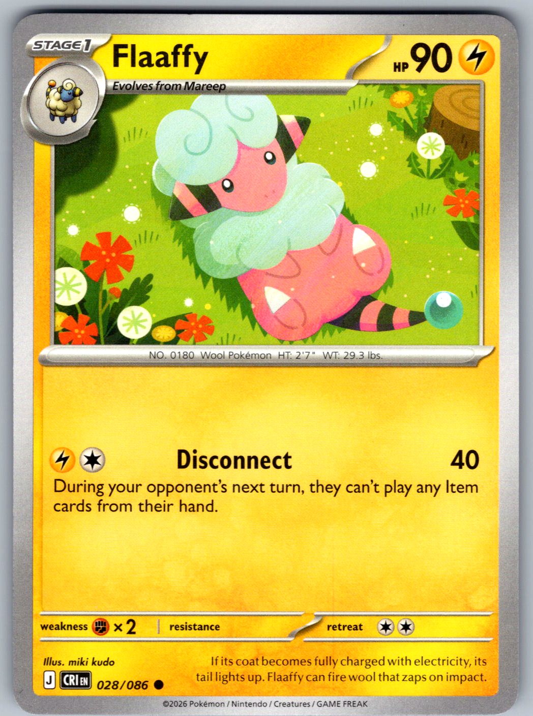 Flaaffy 028/086 Chaos Rising Pokemon