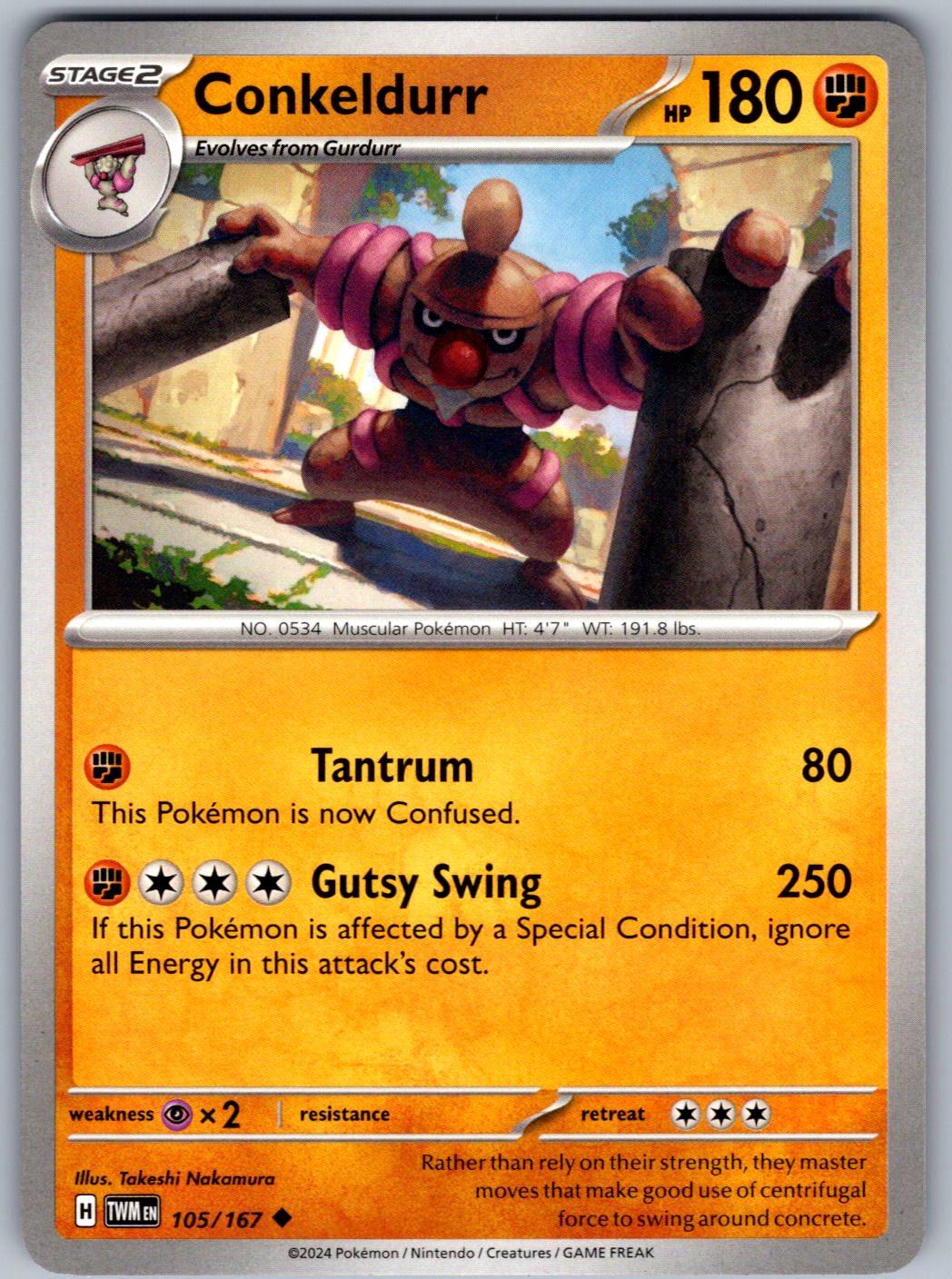 Conkeldurr 105/167 Twilight Masquerade Pokemon