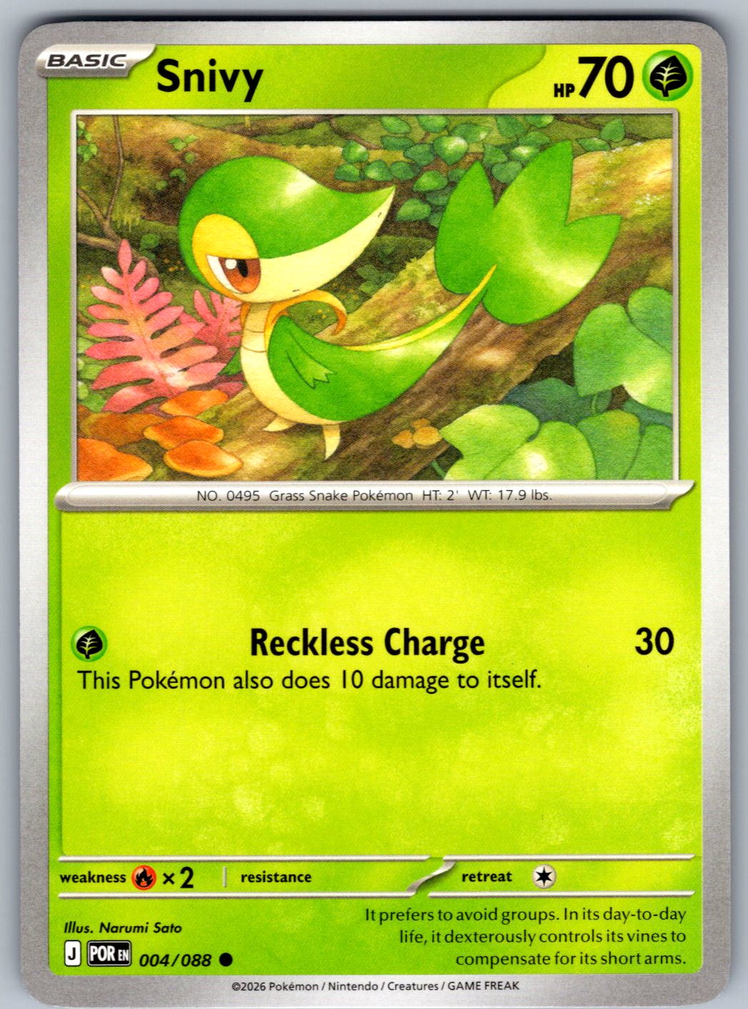 Snivy 004/088 Perfect Order Pokemon