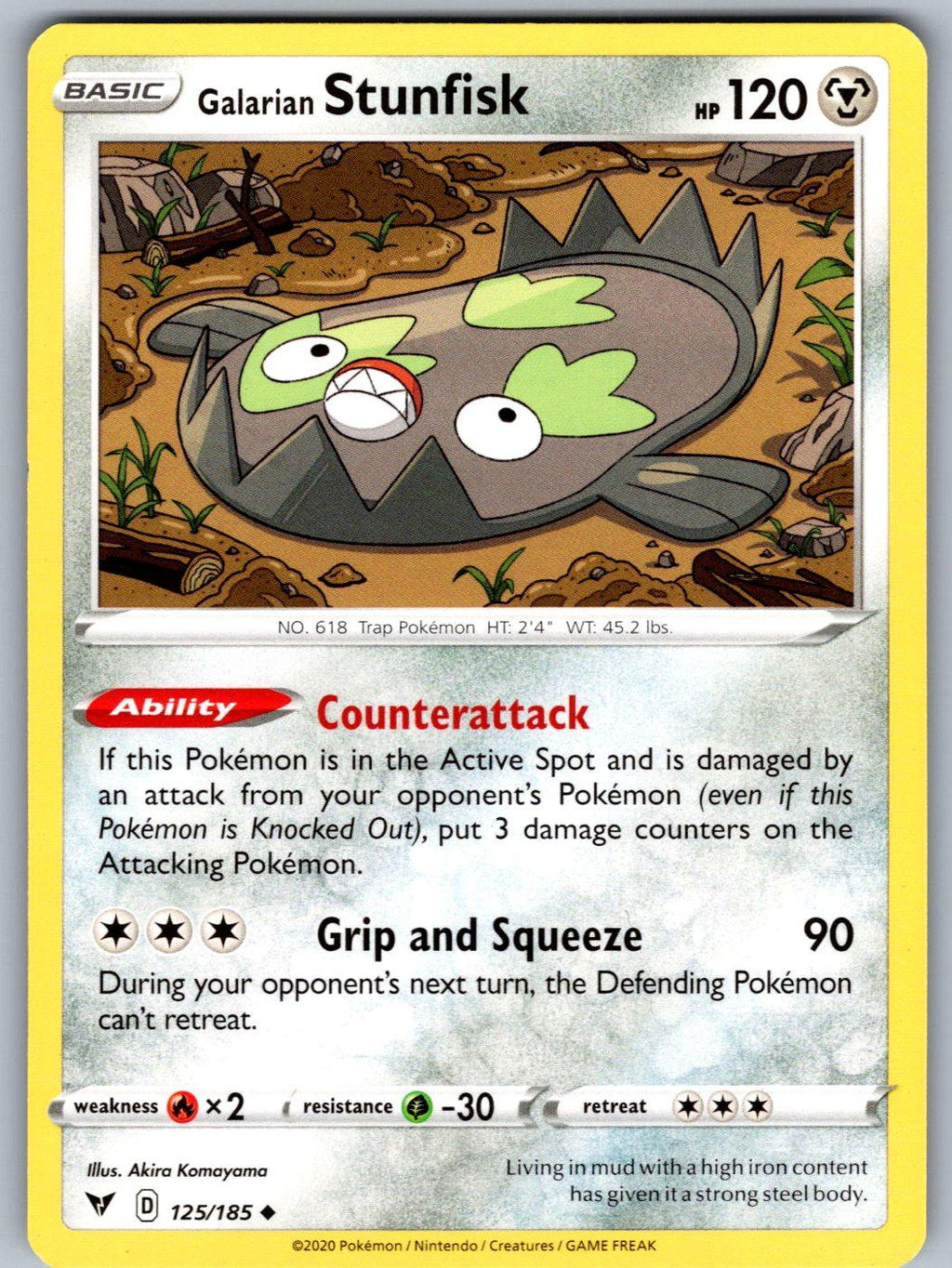 Galarian Stunfisk 125/185 Vivid Voltage Pokemon