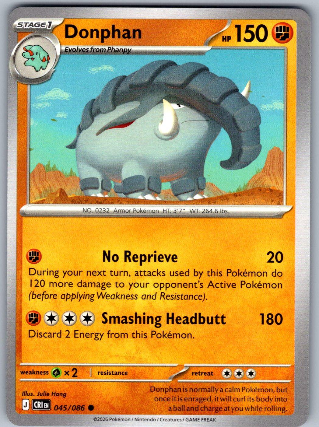 Donphan 045/086 Chaos Rising Pokemon