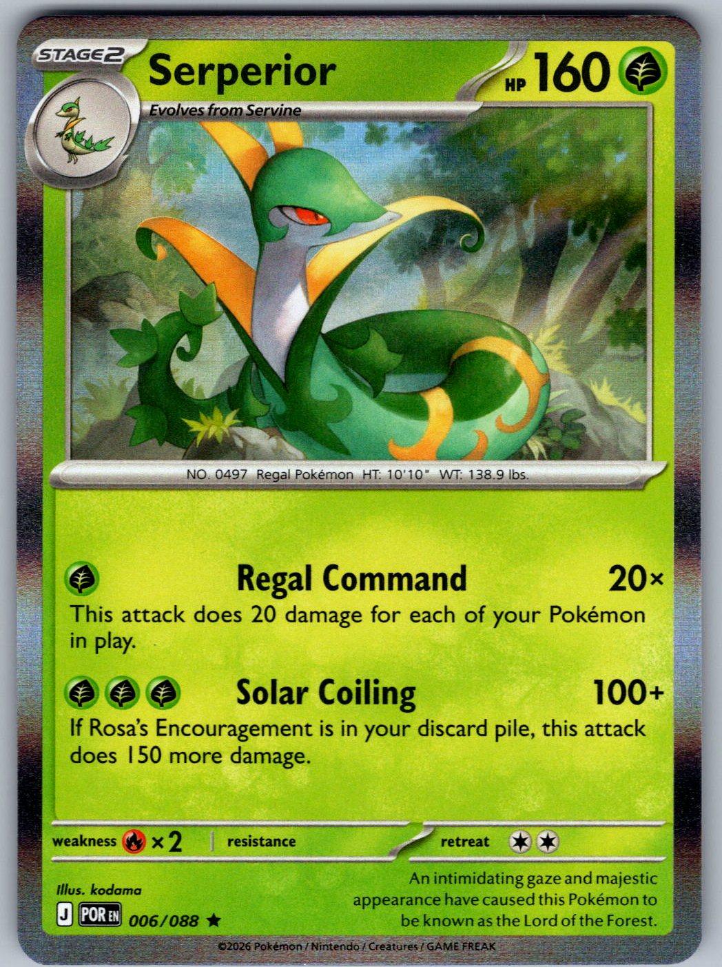 Serperior 006/088 Perfect Order Pokemon Holo