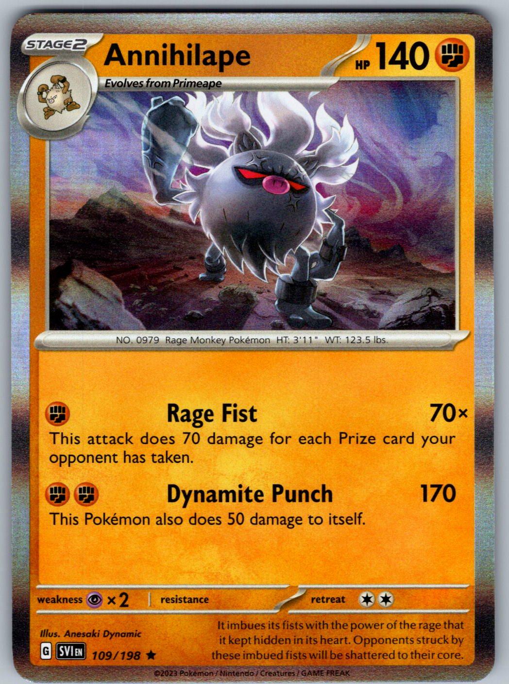 Annihilape 109/198 Scarlet & Violet Pokemon Holo