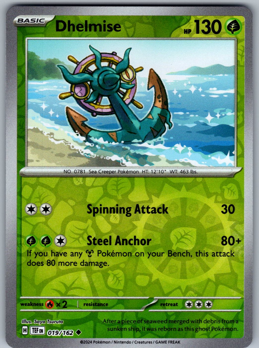 Dhelmise 019/162 Temporal Forces Pokemon Reverse Holo