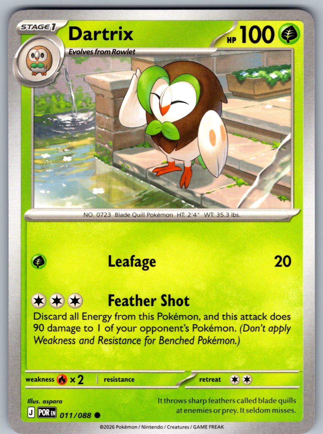 Dartrix 011/088 Perfect Order Pokemon