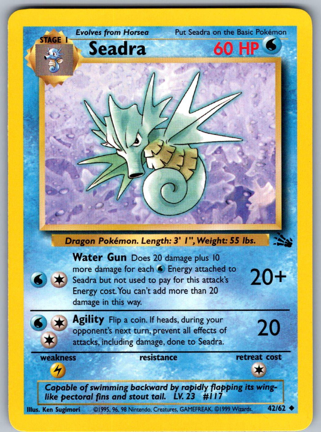 Seadra 42/62 Fossil Pokemon Unlimited