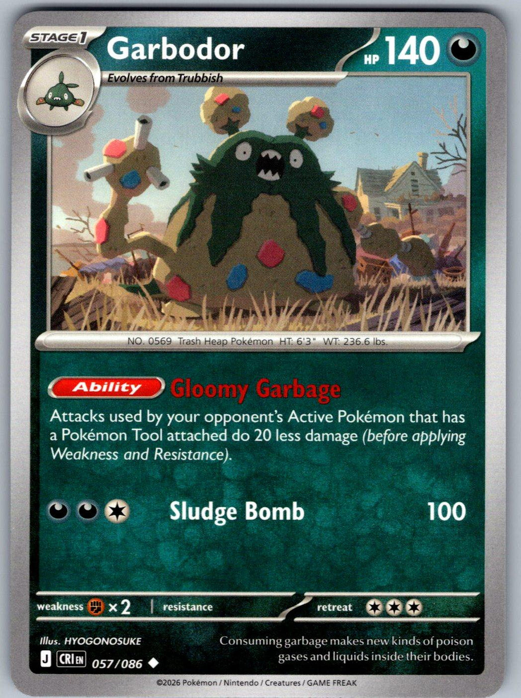 Garbodor 057/086 Chaos Rising Pokemon