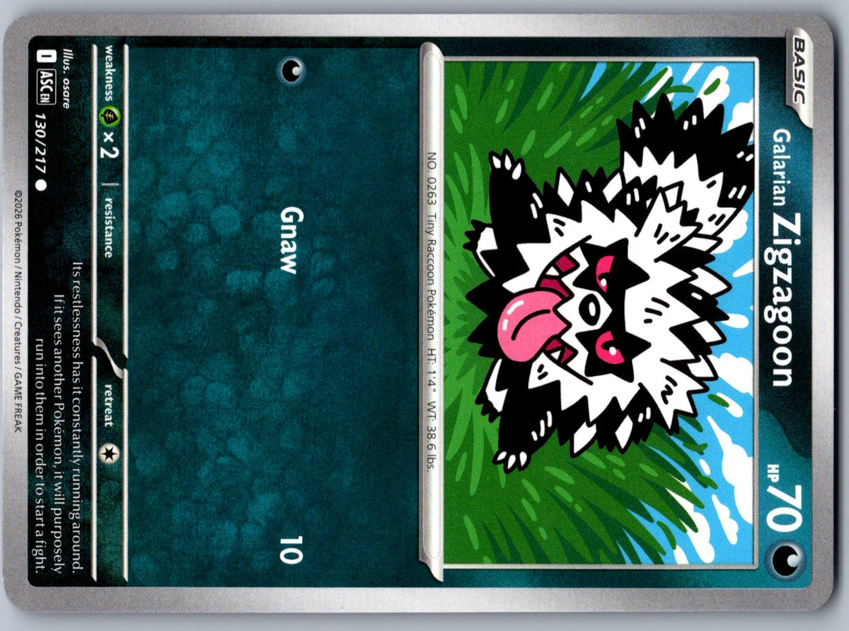 Galarian Zigzagoon 130/217 Ascended Heroes Pokemon