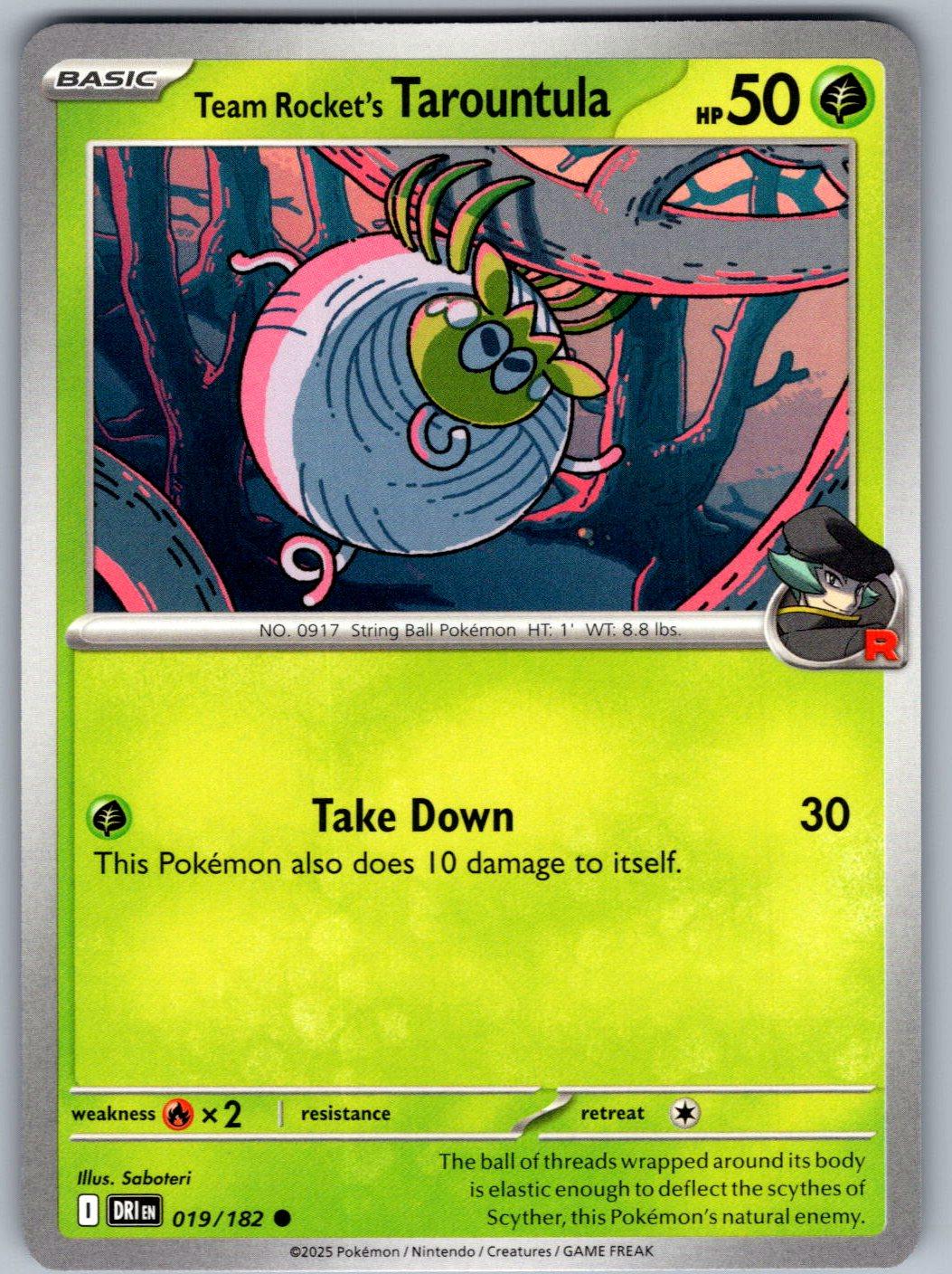 Team Rocket's Tarountula 019/182 Destined Rivals Pokemon