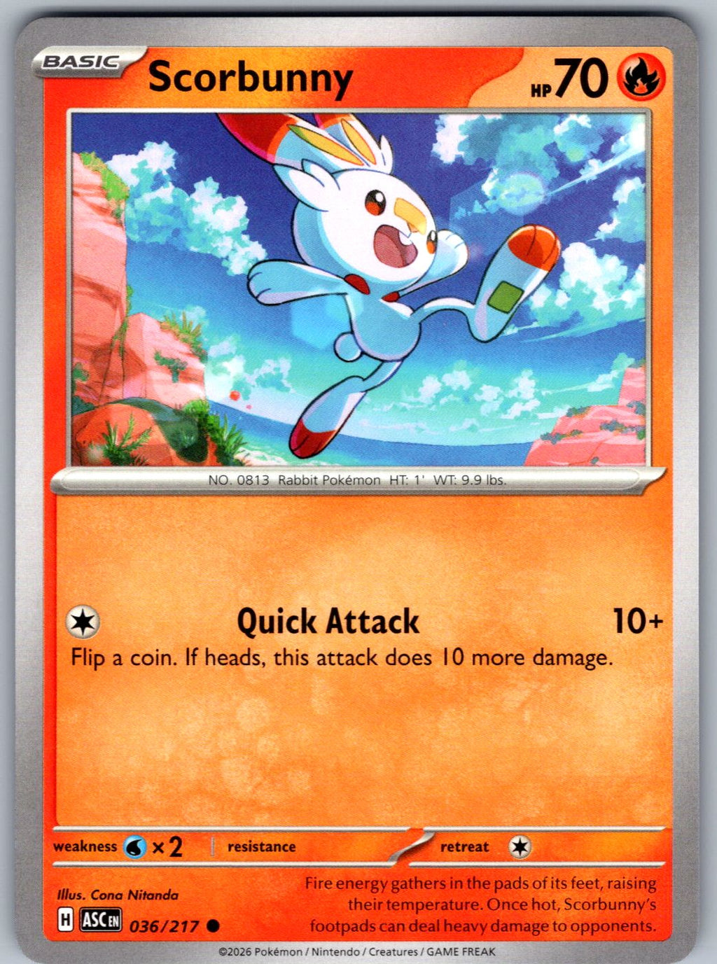 Scorbunny 036/217 Ascended Heroes Pokemon
