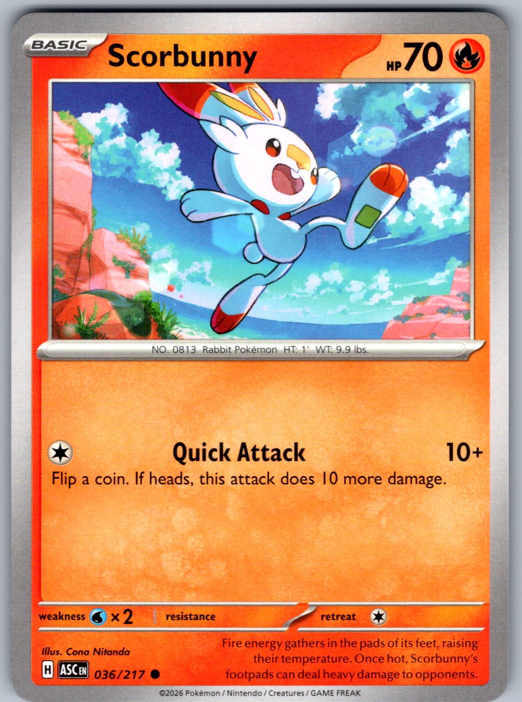 Scorbunny 036/217 Ascended Heroes Pokemon