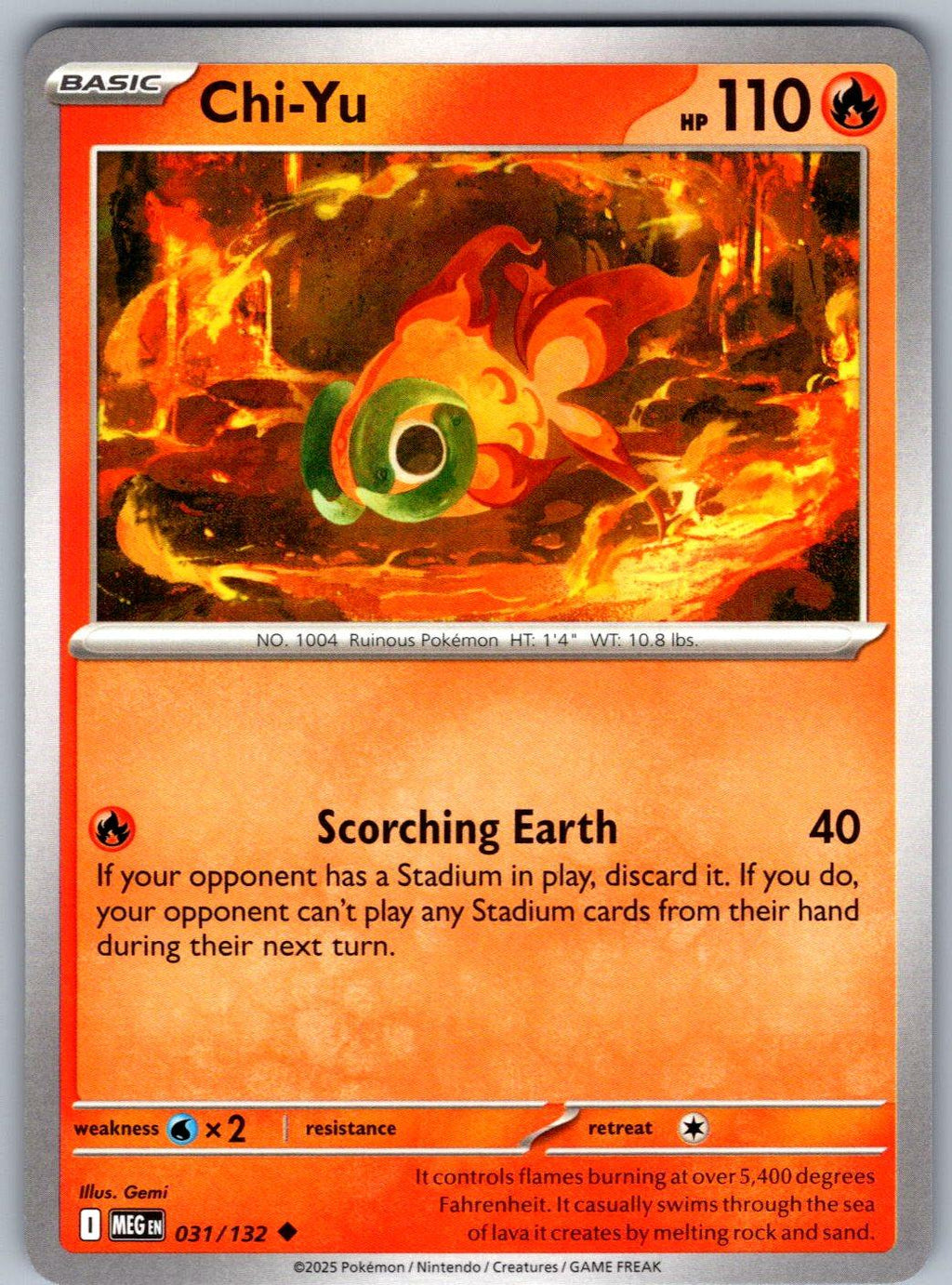 Chi-Yu 031/132 Mega Evolution Pokemon