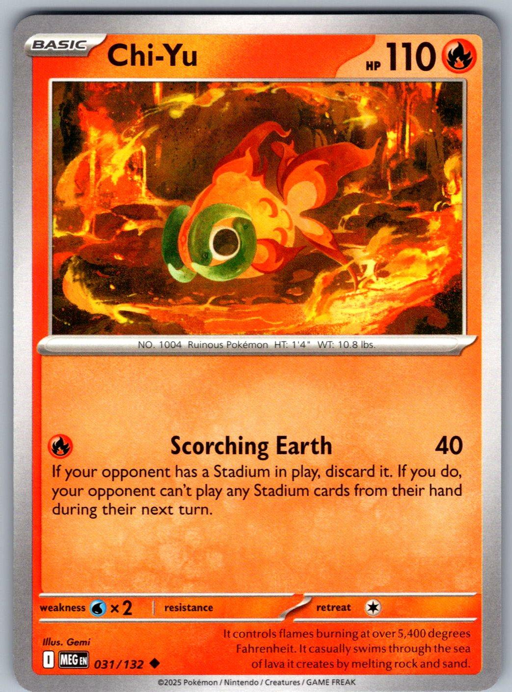 Chi-Yu 031/132 Mega Evolution Pokemon
