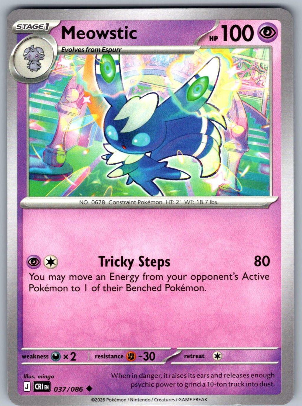 Meowstic 037/086 Chaos Rising Pokemon