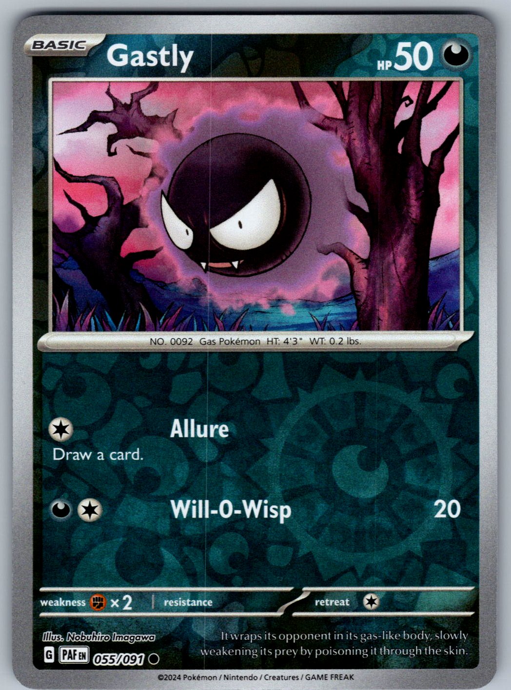Gastly 055/091 Paldean Fates Pokemon Reverse Holo