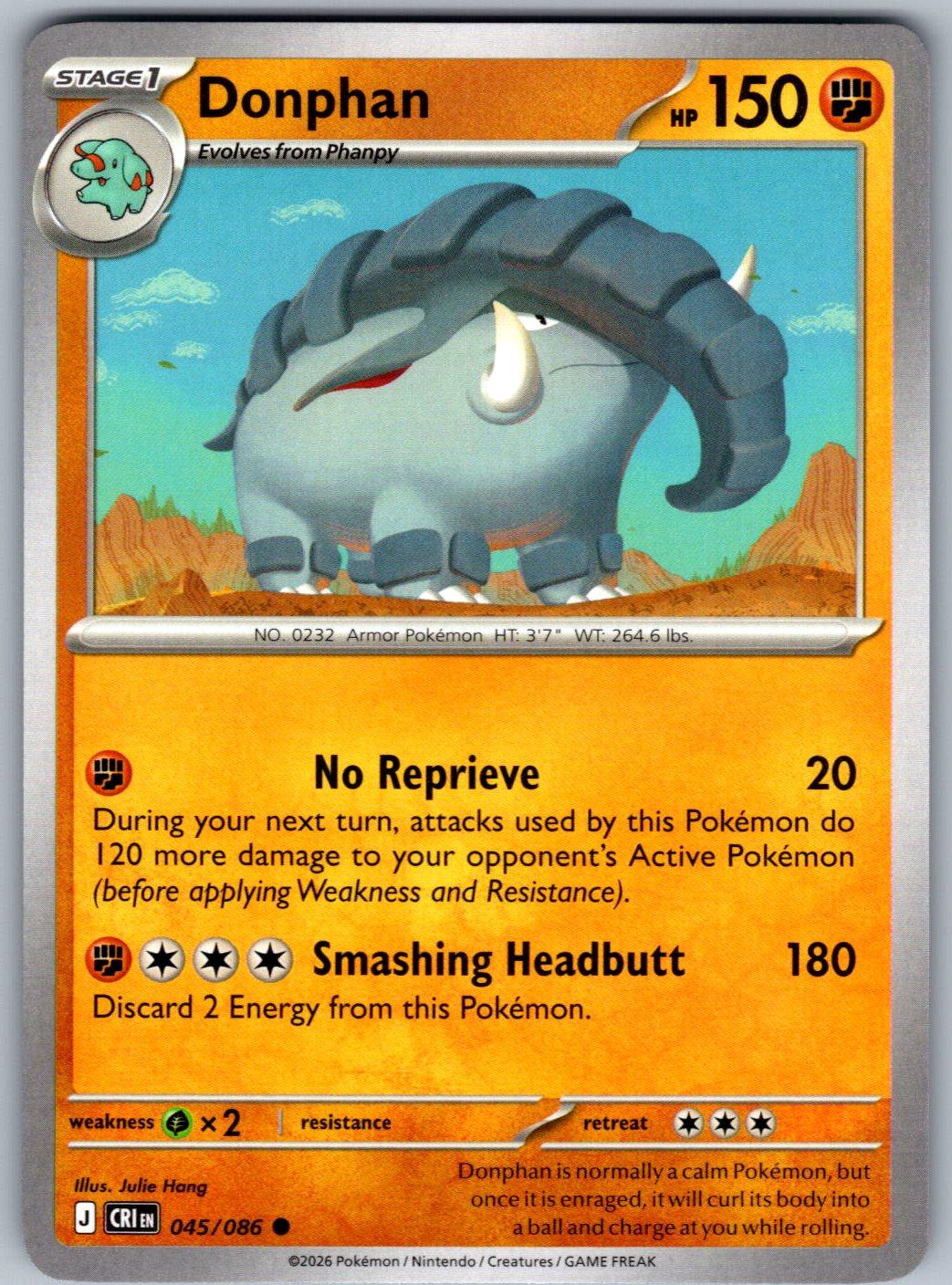 Donphan 045/086 Chaos Rising Pokemon