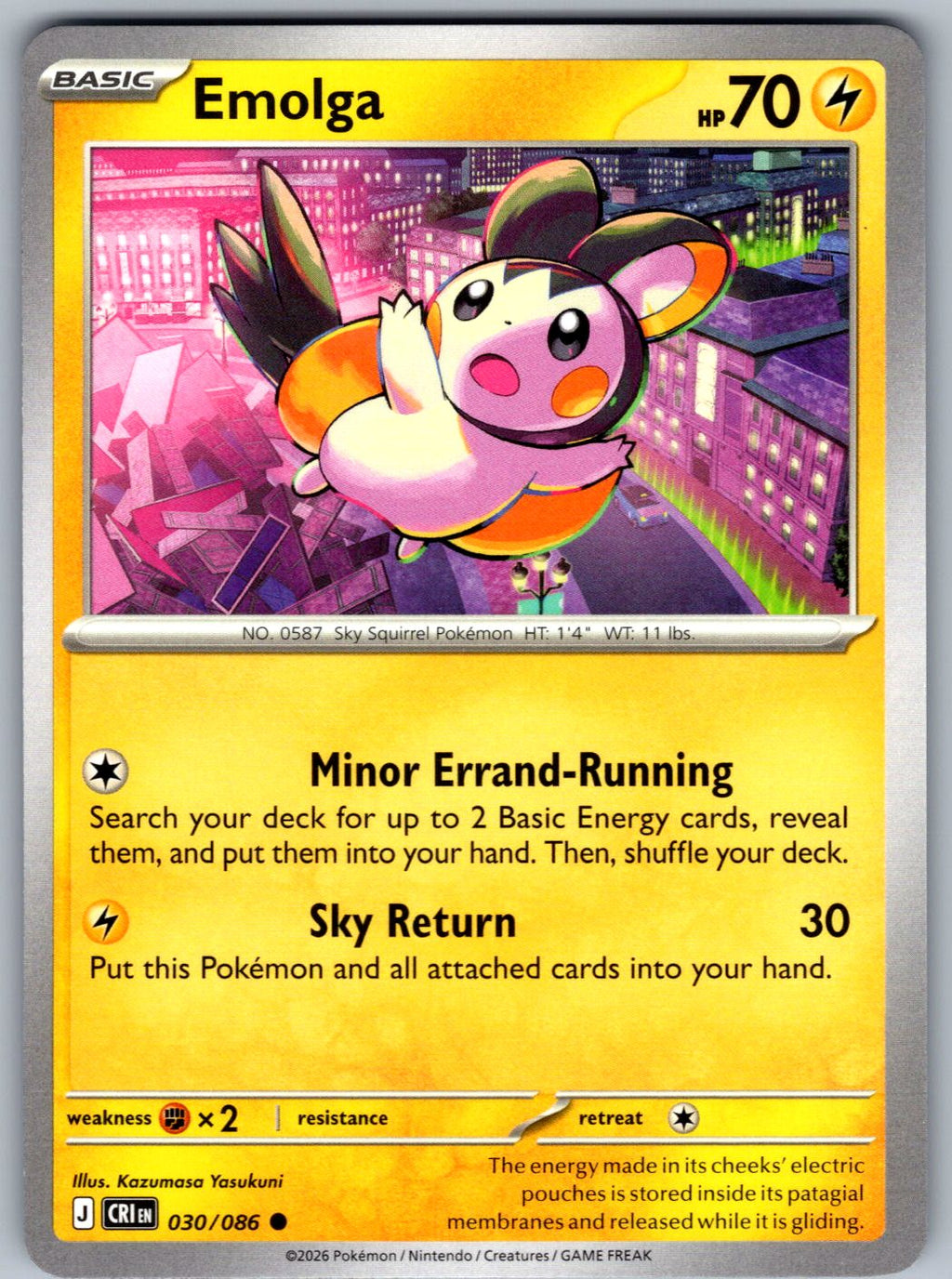 Emolga 030/086 Chaos Rising Pokemon