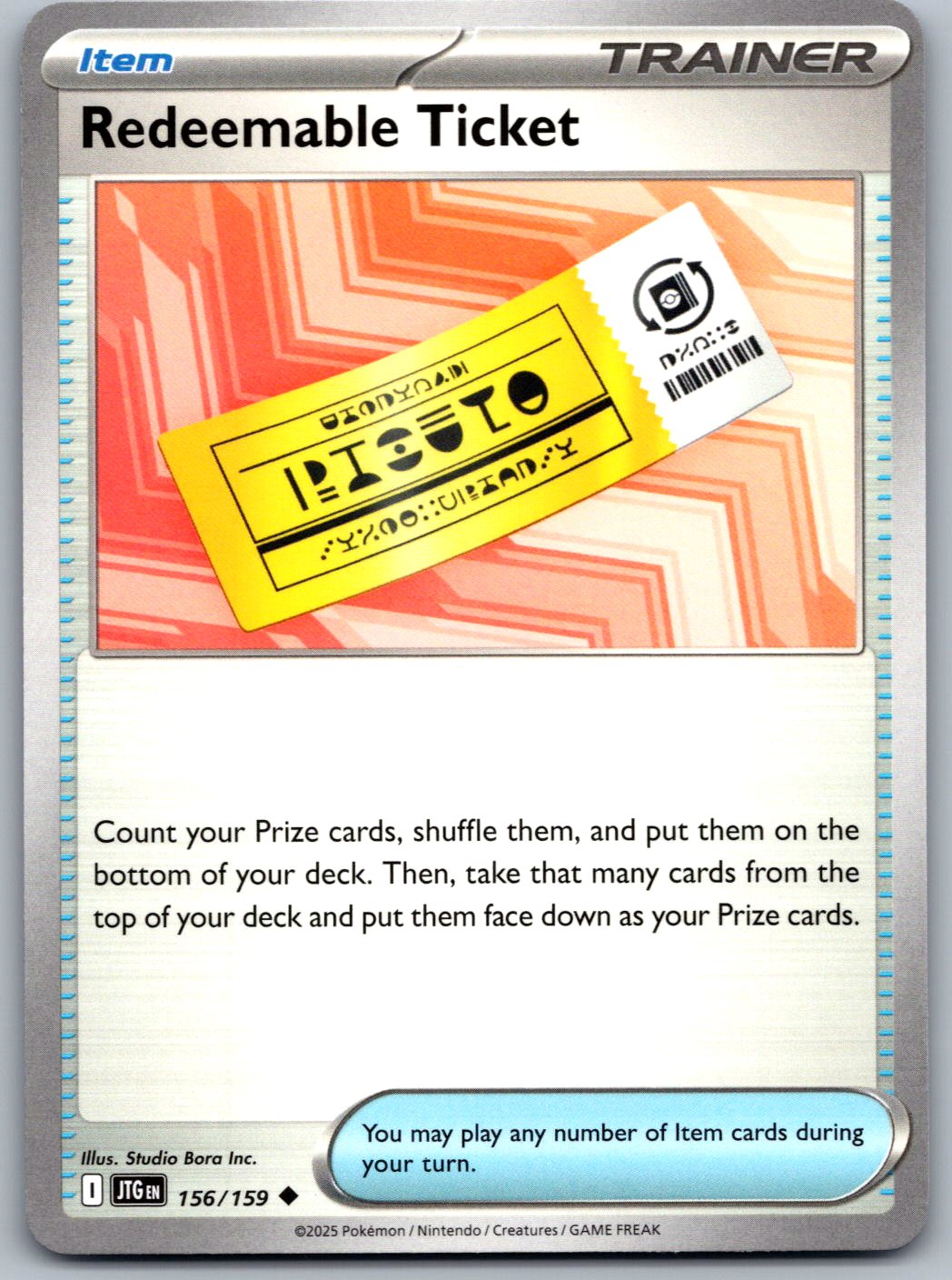 Redeemable Ticket 156/159 Journey Together Pokemon
