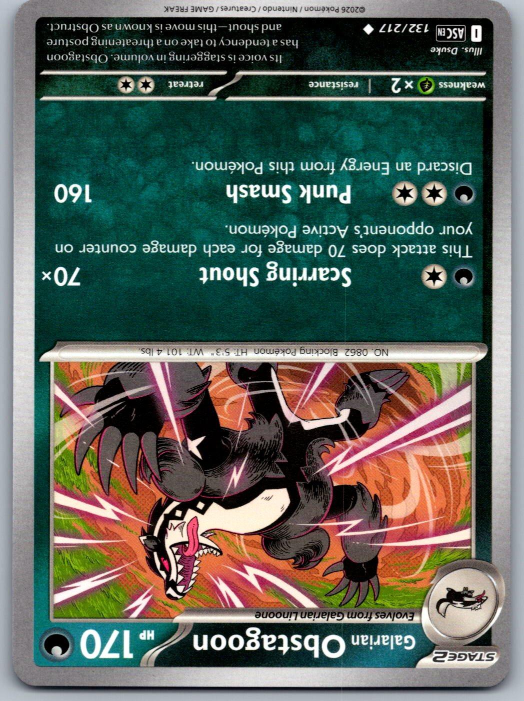 Galarian Obstagoon 132/217 Ascended Heroes Pokemon