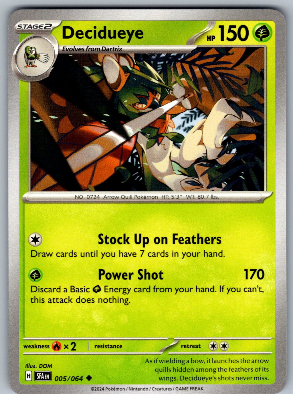 Decidueye 005/064 Shrouded Fable Pokemon